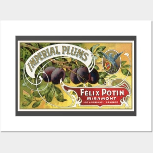 Vintage Imperial Plums Fruit Crate Label Posters and Art